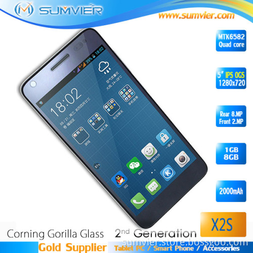 Dual SIM Card 5 Inch High Quality Super Slim Quad Core Cellphone